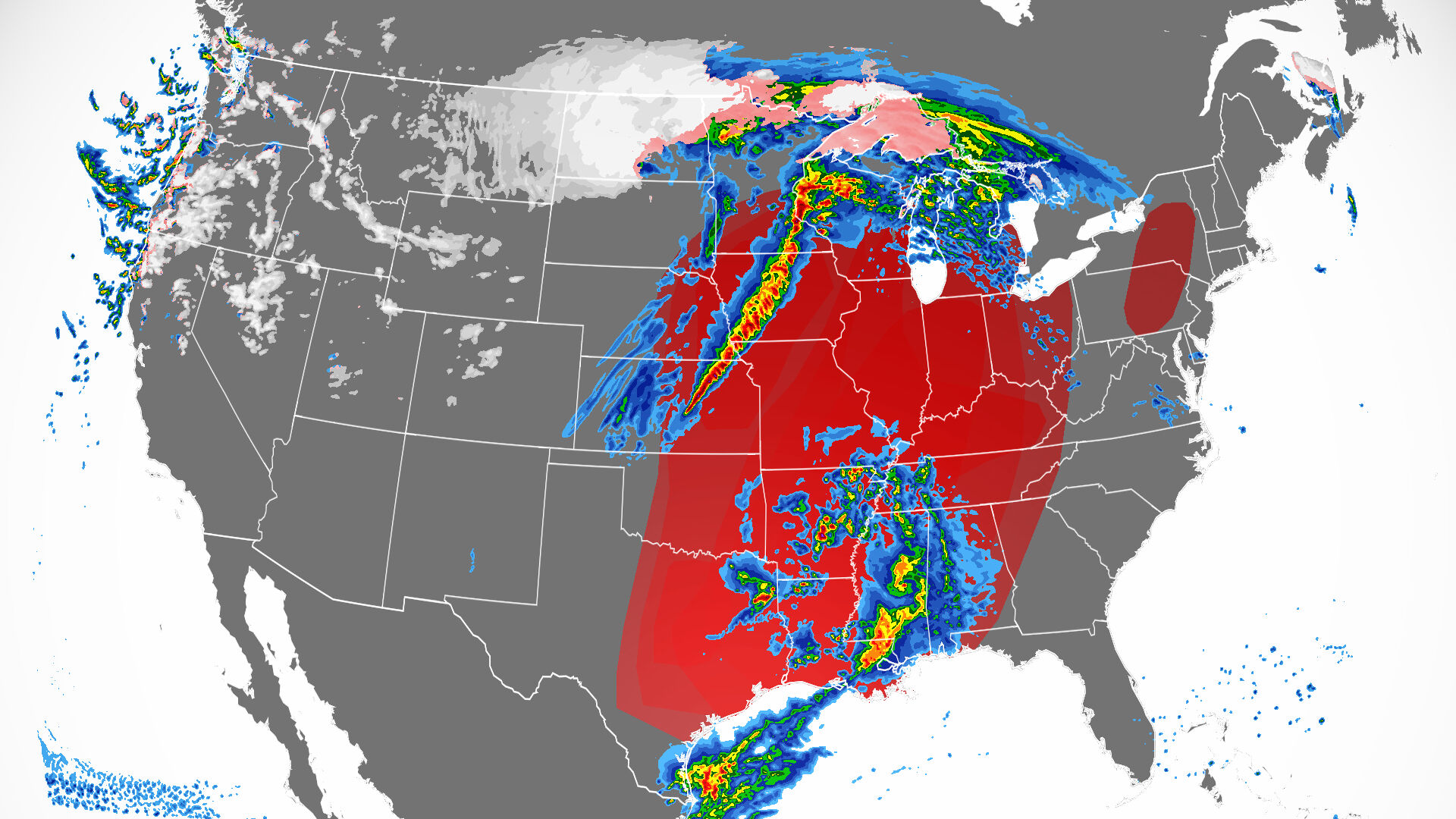 Blizzard conditions with 1 to 3 feet of snow and volatile severe storms, including tornadoes, are on tap Tuesday